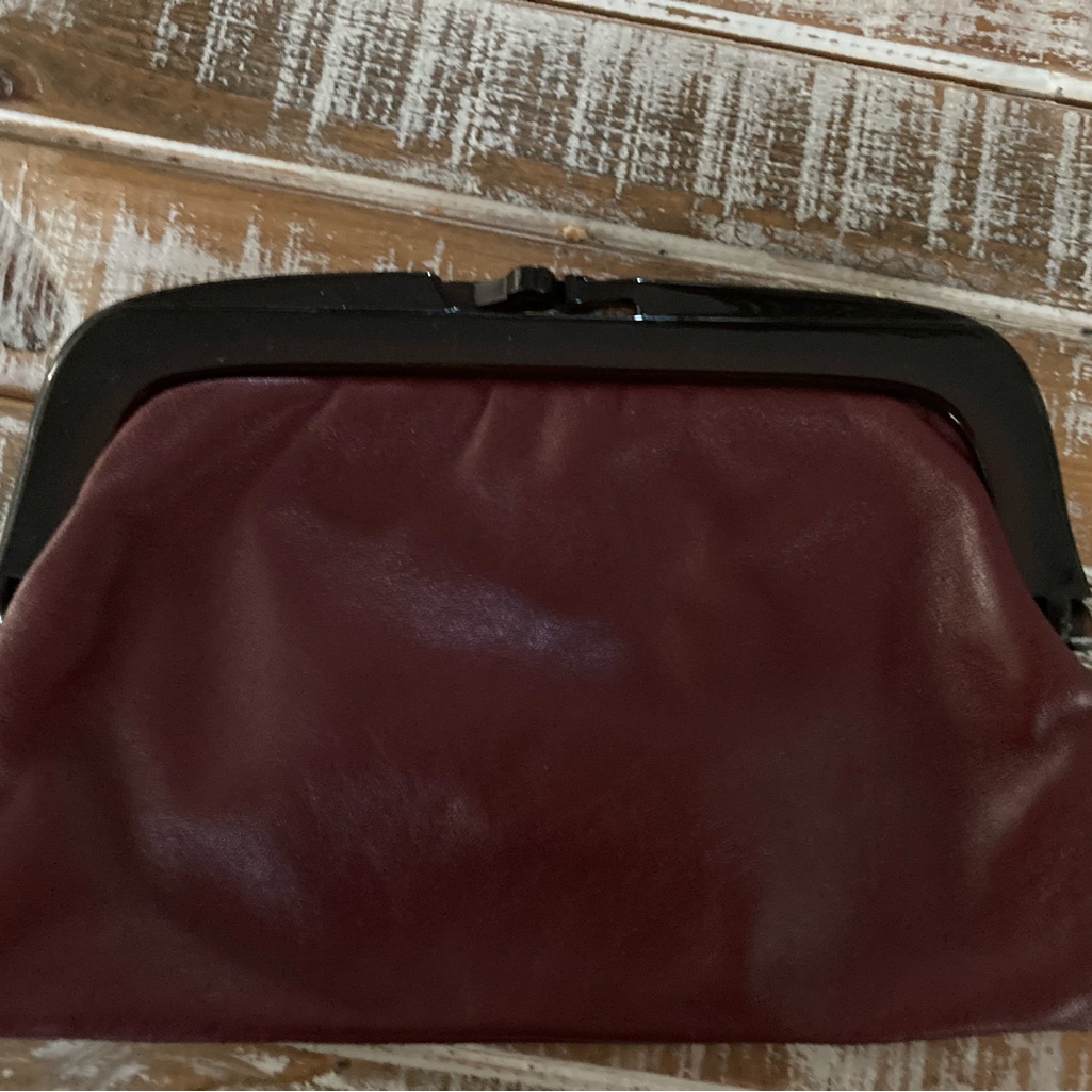 Vintage Burgundy Leather Clutch